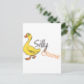 Carte Postale Cartoon d'oie de bébé d'oie de la main jaune dessi (Debout devant)