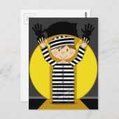 Carte Postale Cartoon Escaped Prisoner in Spotlight (Devant / Derrière)
