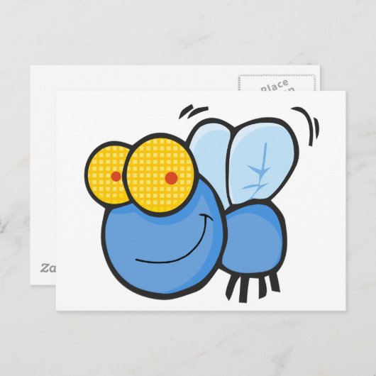 Carte Postale Cartoon Fly (Devant / Derrière)