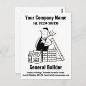 Carte Postale Cartoon General Builder pour personnaliser (Devant / Derrière)