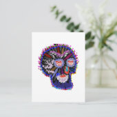 CARTE POSTALE CARTOON GHOST SKULL HALLOWEEN (Debout devant)