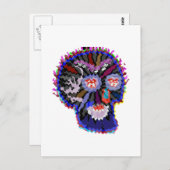 CARTE POSTALE CARTOON GHOST SKULL HALLOWEEN (Devant / Derrière)