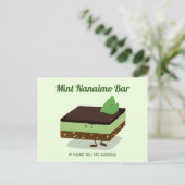 Carte Postale Cartoon Green Mint Nanaimo Bar Nourriture souriant (Debout devant)