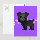 Carte Postale Cartoon Griffon Noir Cute Bruxelles (Devant / Derrière)