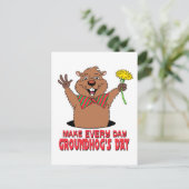 Carte Postale Cartoon Groundhog (Debout devant)