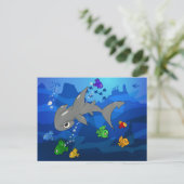 Carte Postale Cartoon Hammerhead Shark (Debout devant)