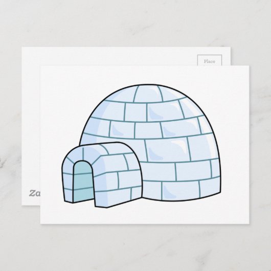 Carte Postale Cartoon Igloo (Devant / Derrière)