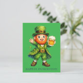 Carte Postale Cartoon Lucky Leprechaun St. Patrick's Day Card (Debout devant)