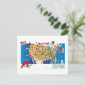 Carte Postale Cartoon Map USA (Debout devant)