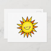 Carte Postale Cartoon mignon Joyeux soleil d'été souriant (Devant / Derrière)