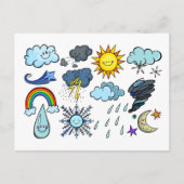 Carte Postale Cartoon mignon Sky Météo Doodons Climat saisons (Devant)
