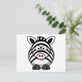 Carte Postale Cartoon mignon Zebra (Debout devant)