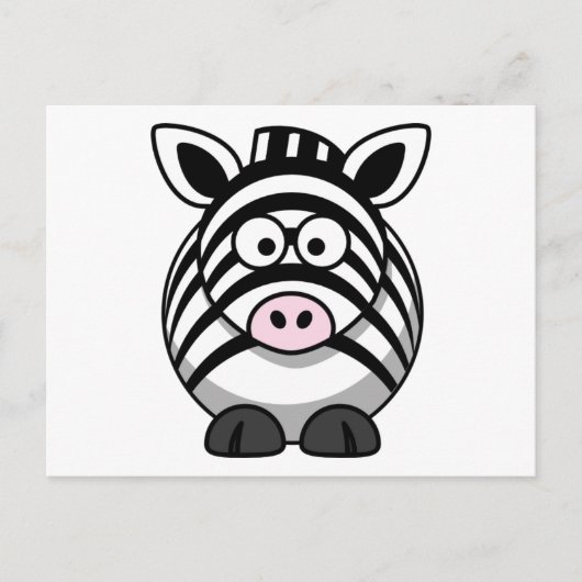 Carte Postale Cartoon mignon Zebra (Devant)