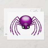 Carte postale Cartoon Purple Spider (Devant / Derrière)