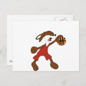Carte Postale Cartoon Rabbit Michael Jordan Fan (Devant / Derrière)