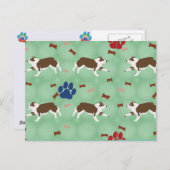 Carte Postale Cartoon Red Australian Shepherd (Devant / Derrière)