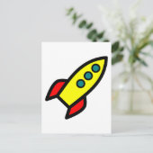 Carte Postale Cartoon Rocket Ship (Debout devant)