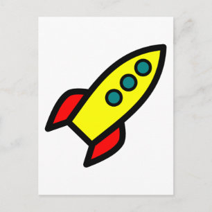 Carte Postale Cartoon Rocket Ship