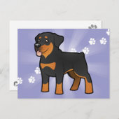 Carte Postale Cartoon Rottweiler (Devant / Derrière)