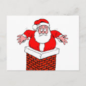 Carte Postale cartoon Santa Claus got stuck in the chimney (Devant)