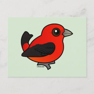 Carte Postale Cartoon Scarlet Tanager