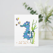 Carte Postale Cartoon Seahorse Cute (Debout devant)