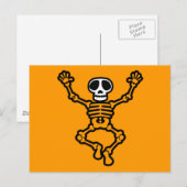 CARTE POSTALE CARTOON SKULL SKELETON GRAPHIC DANCING EMO DARK (Devant / Derrière)