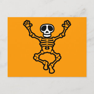 CARTE POSTALE CARTOON SKULL SKELETON GRAPHIC DANCING EMO DARK