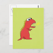 Carte Postale Cartoon T-Rex Dinosaur (Devant / Derrière)