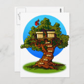 Carte Postale Cartoon Treehouse (Devant / Derrière)