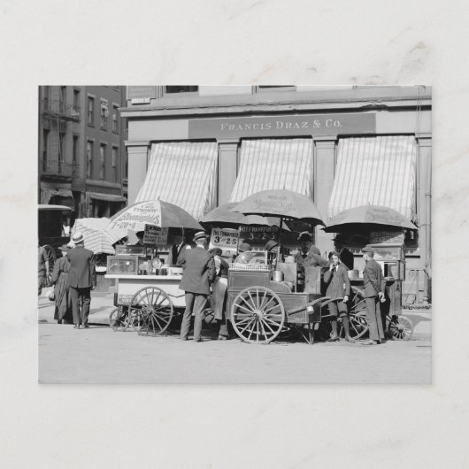 Carte Postale Carts-déjeuners de New York, 1906 (Devant)