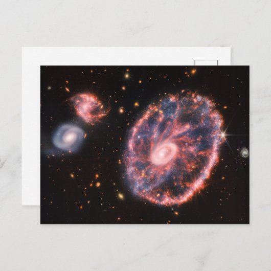 Carte Postale Cartwheel Galaxy, James Webb Télescope Spatial (Devant / Derrière)