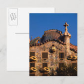Carte Postale Casa Batilo, architecture de Gaudi, Barcelone, (Devant / Derrière)