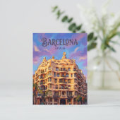 Carte Postale Casa Milà (La Pedrera) Espagne (Debout devant)