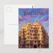 Carte Postale Casa Milà (La Pedrera) Espagne (Devant / Derrière)