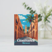 Carte Postale Casablanca Clock Tower Travel Art (Debout devant)