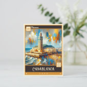 Carte Postale Casablanca, Maroc | Peinture Vintage (Debout devant)