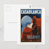 Carte Postale Casablanca Maroc Vintage inspiré (Devant / Derrière)
