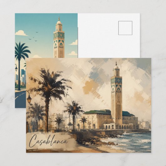 Carte Postale Casablanca Morocco Vector-Hassan 2 mosque (Devant / Derrière)