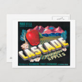 Carte Postale Cascade Apple Label (bleu) - Cashmere, WA (Devant / Derrière)