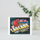 Carte Postale Cascade Apple Label (bleu) - Cashmere, WA (Debout devant)