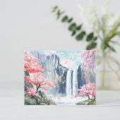 Carte Postale Cascade au printemps (Debout devant)