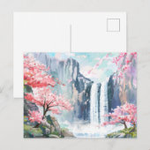 Carte Postale Cascade au printemps (Devant / Derrière)