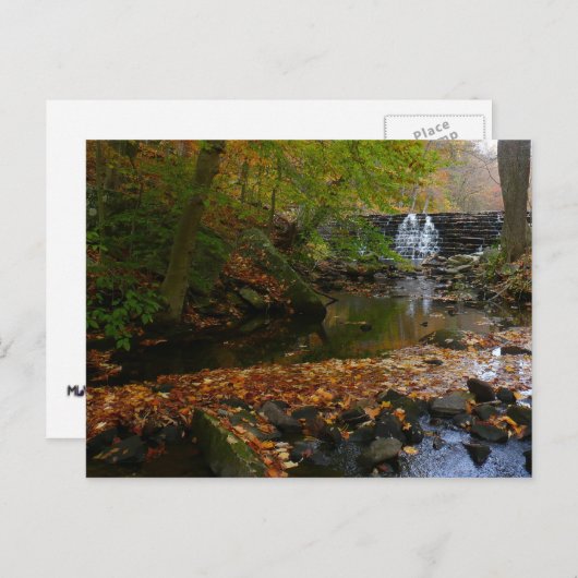 Carte Postale Cascade automnale et Creek Pennsylvania Nature (Devant / Derrière)