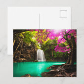 Carte Postale Cascade dans la forêt d'automne (Devant / Derrière)