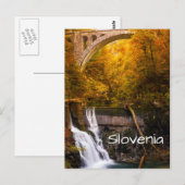 Carte Postale Cascade dans le canyon de la Gorge Vintgar en auto (Devant / Derrière)