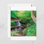 Carte Postale Cascade Dans Le Parc D'État De Rock Affamé Illinoi (Devant / Derrière)