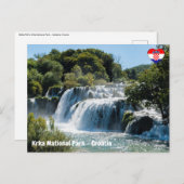 Carte Postale Cascade dans le Parc national de Krka - Dalmatie, (Devant / Derrière)