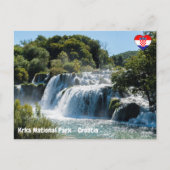 Carte Postale Cascade dans le Parc national de Krka - Dalmatie, (Devant)