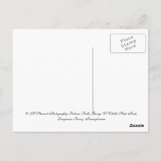 Carte Postale Cascade dans les Poconos de Pennsylvanie (Dos)